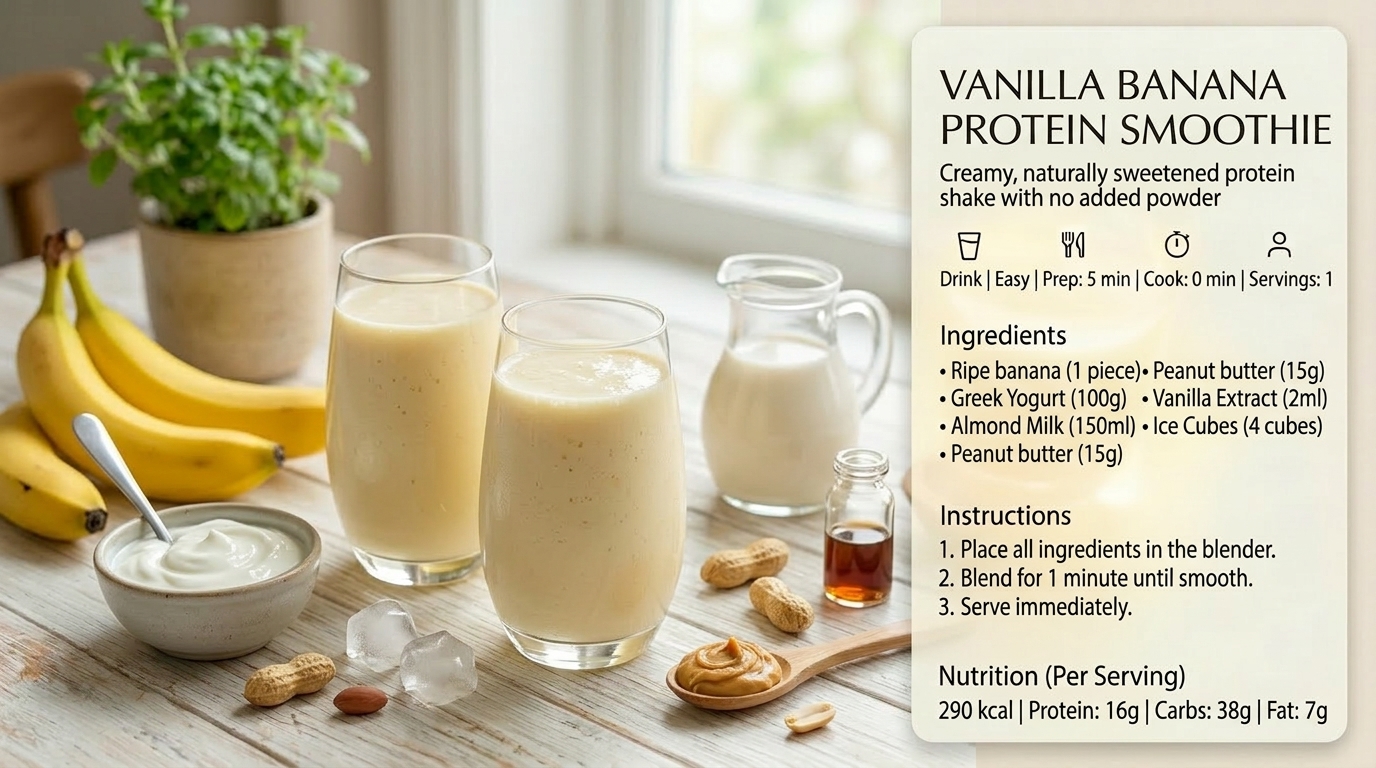 Smoothie protéiné vanille banane
