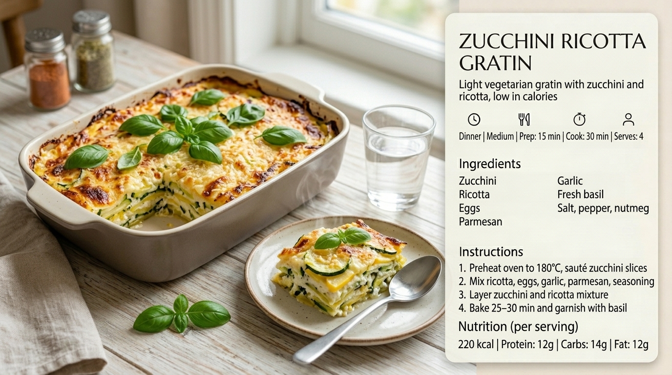 Gratin de courgettes ricotta