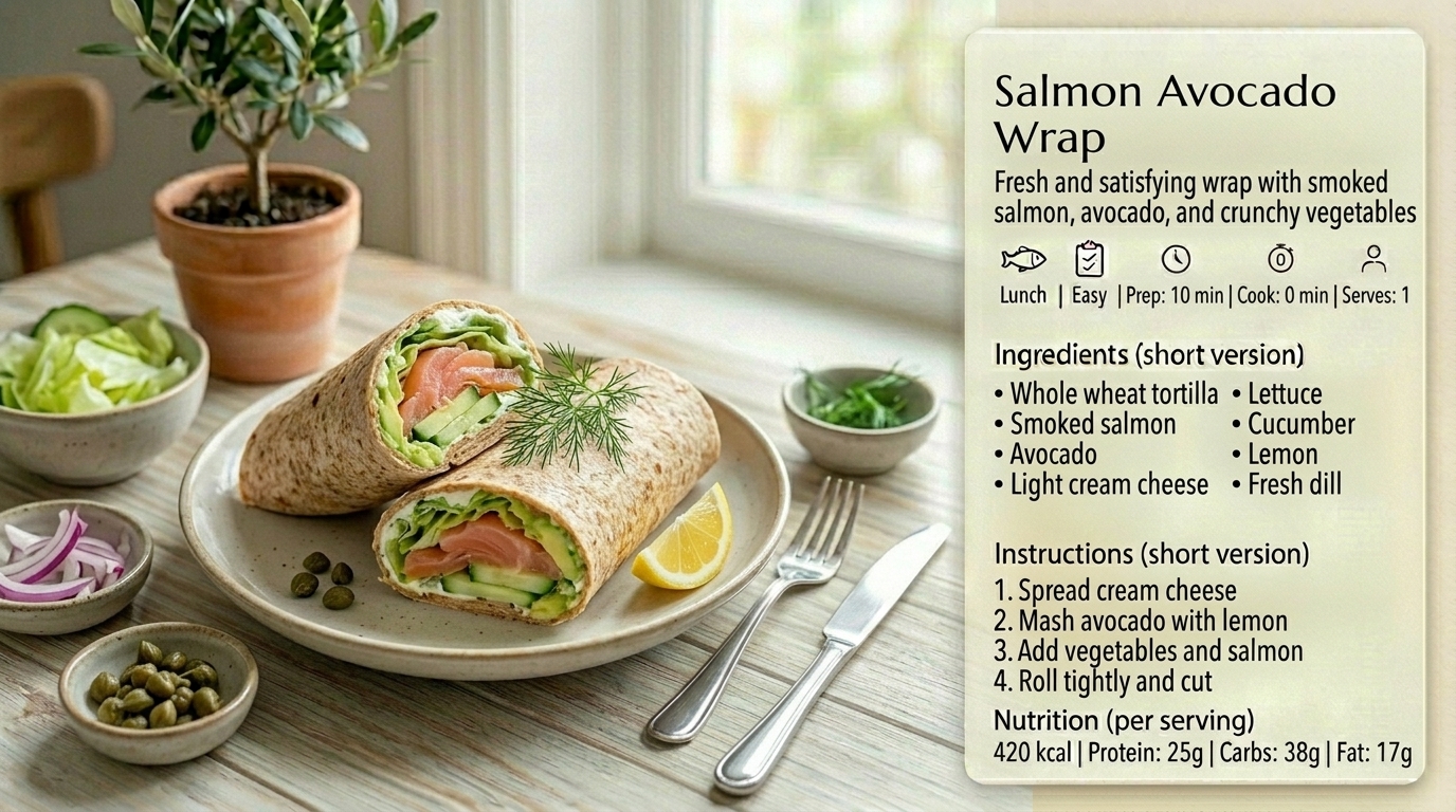 Wrap saumon avocat