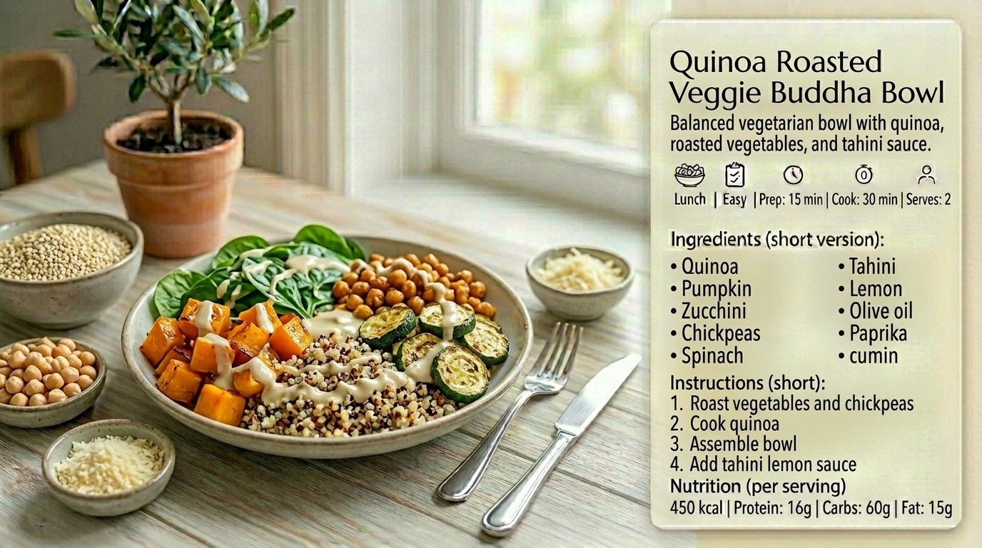 Buddha bowl quinoa & légumes rôtis