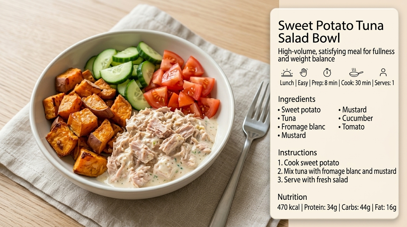 Patate douce thon salade