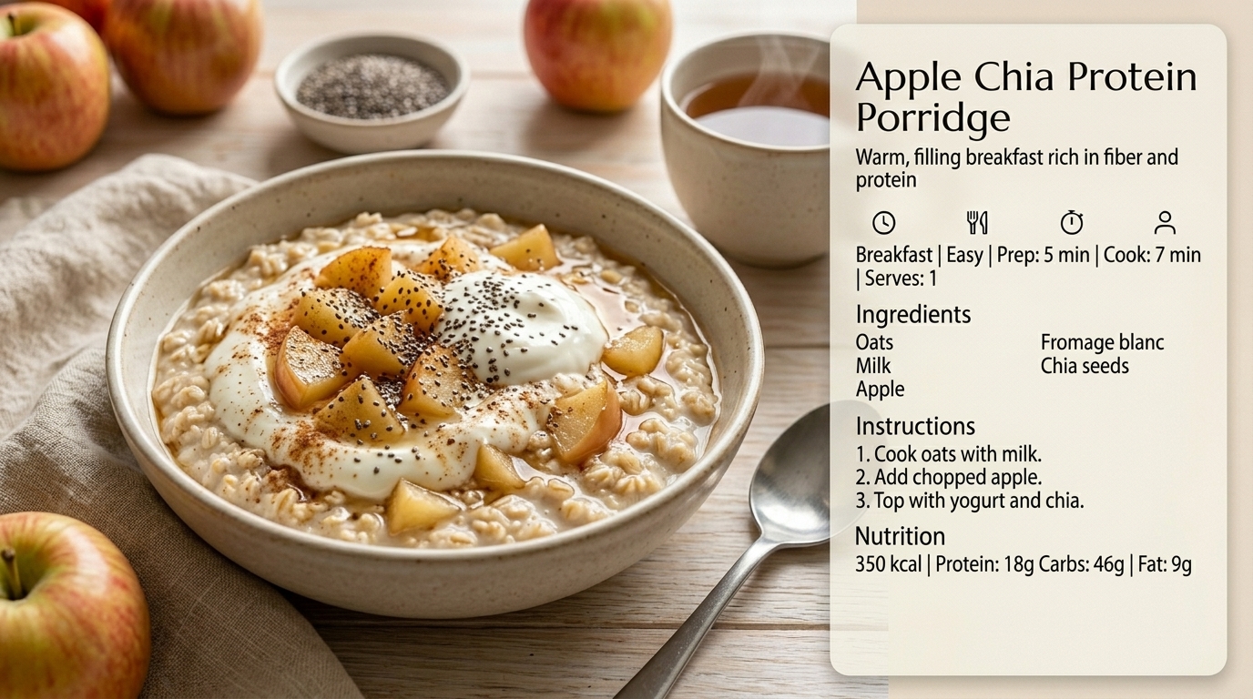 Porridge pomme et chia