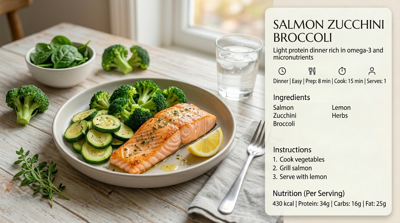 Saumon courgette brocoli