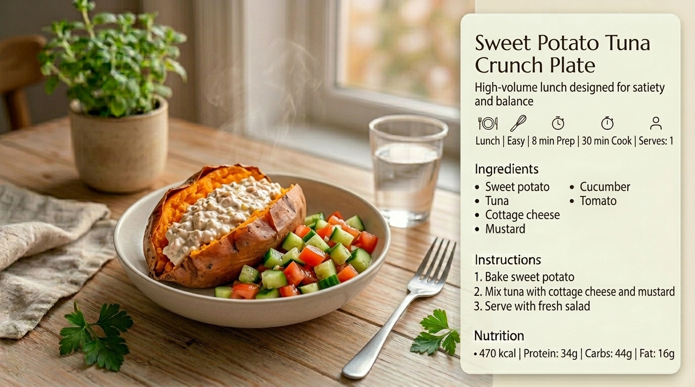 Patate douce thon salade croquante