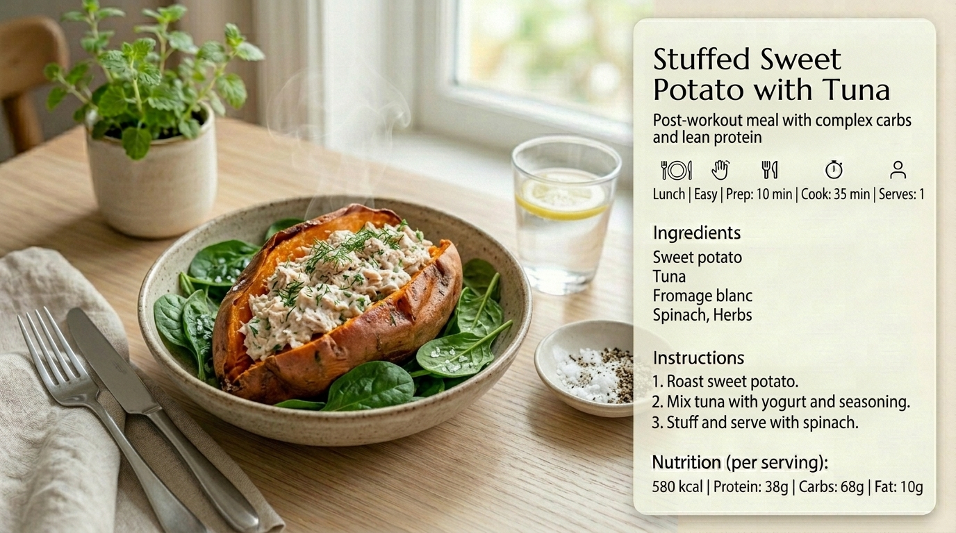 Patate douce farcie au thon