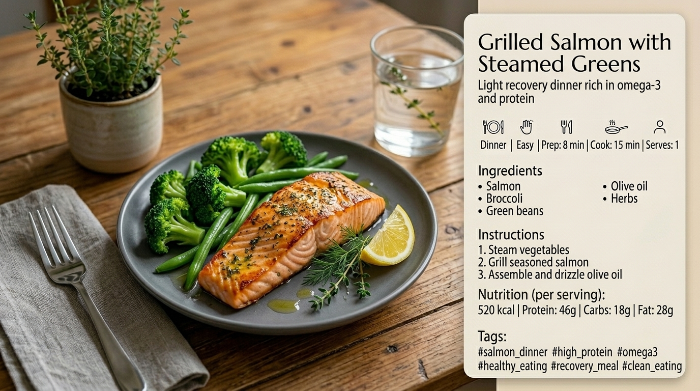 Saumon grillé légumes vapeur