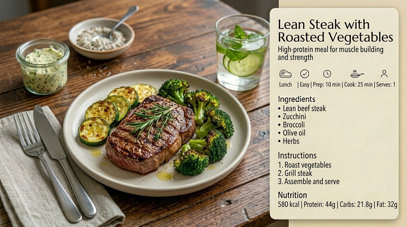 Steak haché légumes rôtis