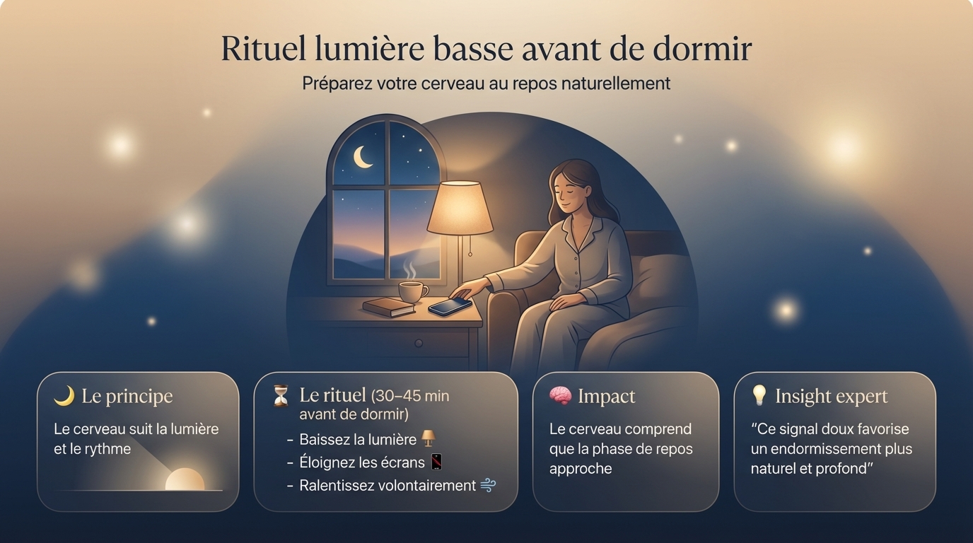 Rituel lumière basse avant de dormir