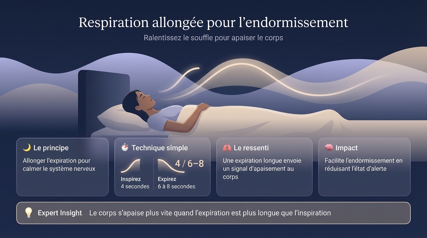 Respiration allongée pour l’endormissement